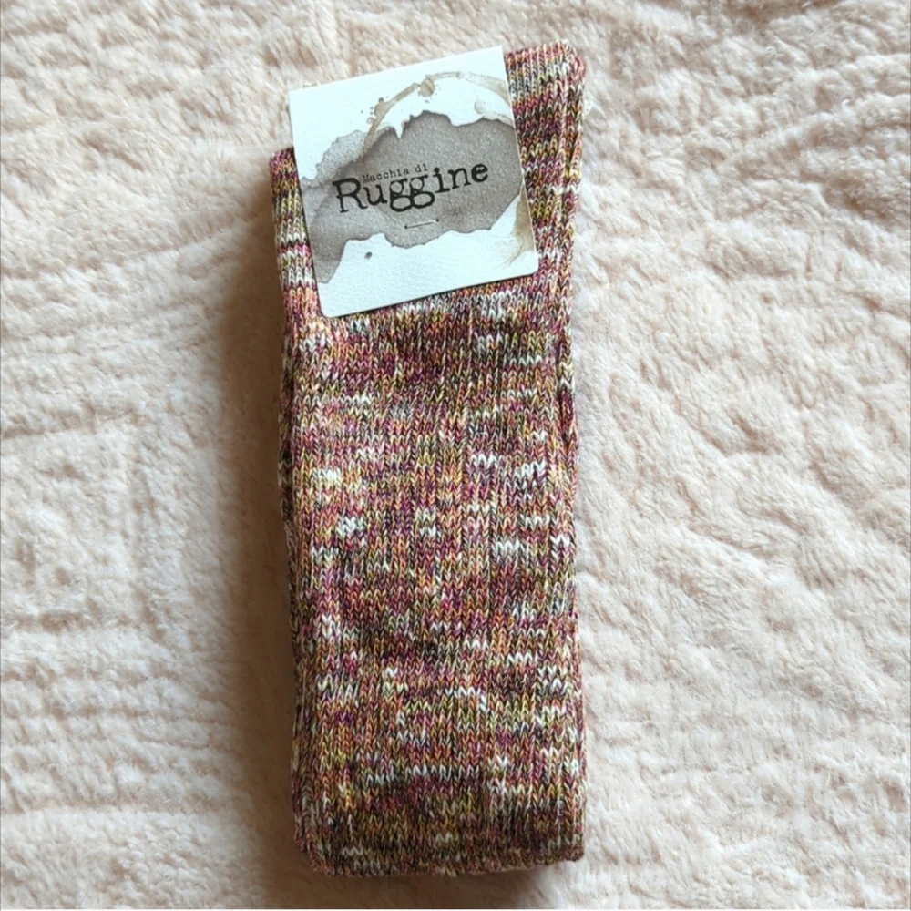 Stocking Stuffer! Last 2 Pairs! Beautiful Burgundy Socks w/Dainty Cream Trim